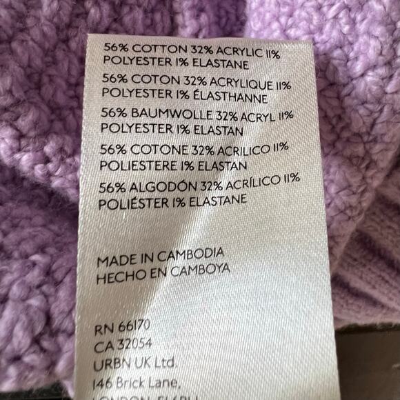 Maeve Anthropologie Tillie V-Neck Pullover Sweater Oversized Purple Lilac NEW - Picture 6 of 8